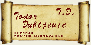 Todor Dubljević vizit kartica